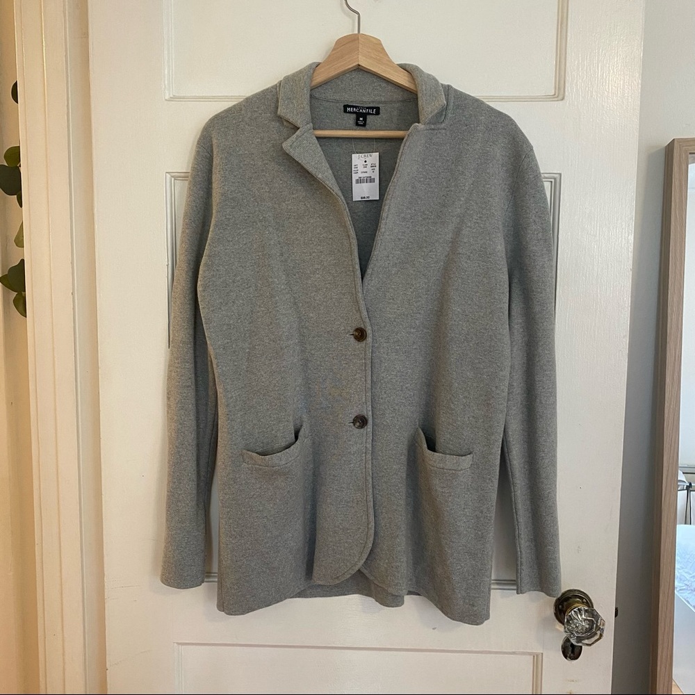 Jcrew sweater jacket grey